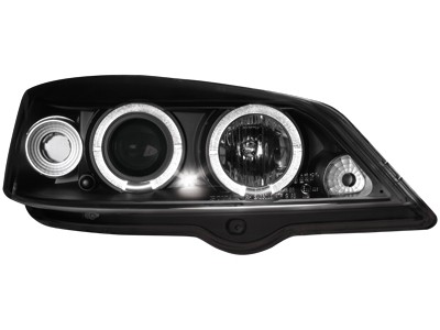 Koplampen Opel Astra G Angel Eyes zwart