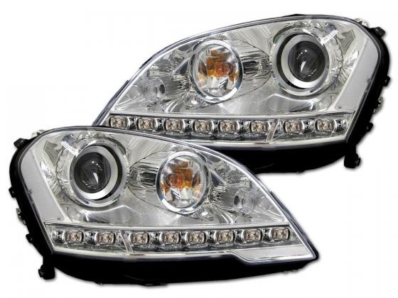 Koplampen Mercedes M-klasse W164 08-11  Devil eyes chroo