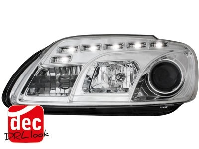 Koplampen VW Touran 03-06 DRL look Devil Eyes Chroom