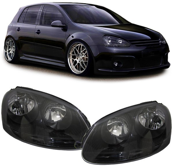 Koplampen VW Golf V Black/Clear Electric