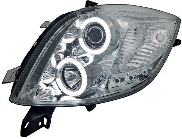 Koplampen Toyota Yaris angel eyes helder chroom 06-09