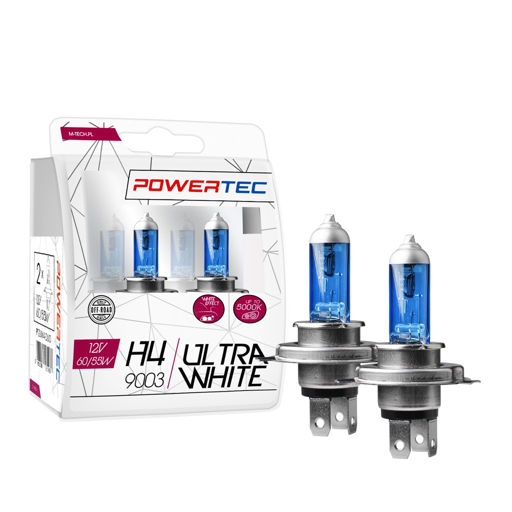 Mtech Powertec UltraWhite H4 lampen 12V DUO