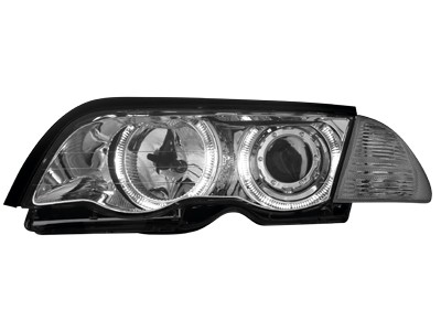 Koplampen BMW E46 98-01 Sedan/Touring LED Angel eyes Chroom