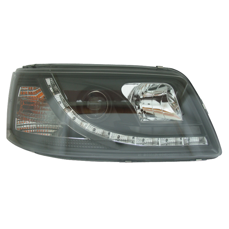 Set Koplampen in DRL-Look  Volkswagen T5 2003-2010 - Zwart