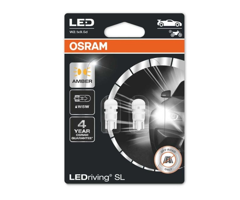 Osram T10 LED Oranje SL W5W 2827DYP-02B