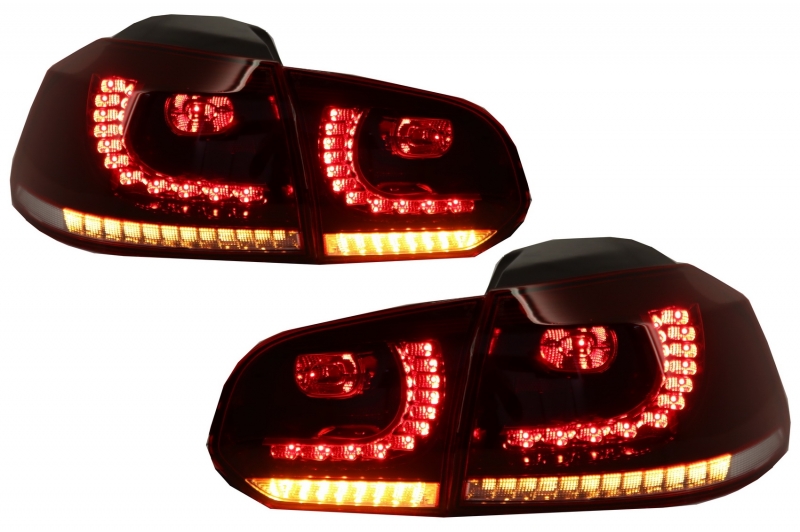 Achterlichten led VW Golf VI 10/08- R-look Dynamic LED Donker Rood