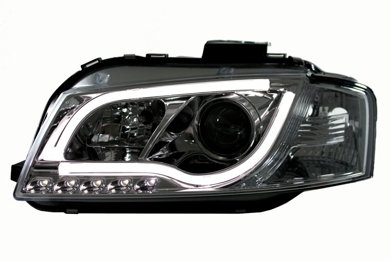 Koplampen Audi A3 8P 03-08 Tube Light LED Chroom