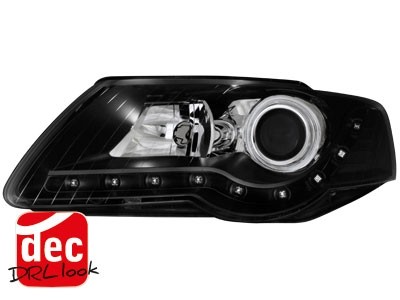 Koplampen VW Passat 3C Devil Eyes DRL look zwart