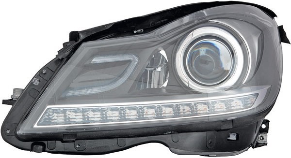 Koplampen Mercedes W204 DRL LED Zwart