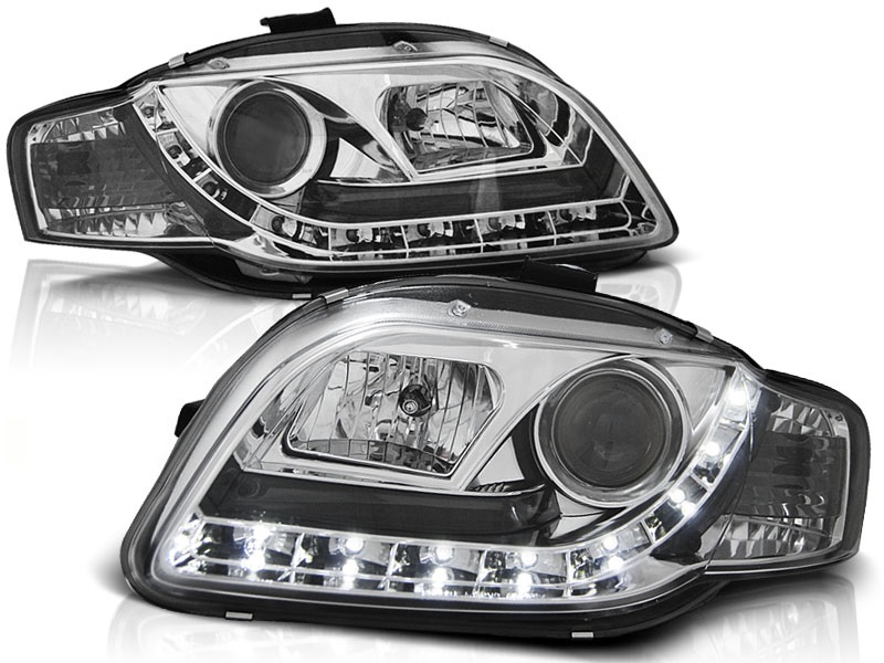 Koplampen Audi A4 8E B7 04-07 Echte LED DRL Chroom