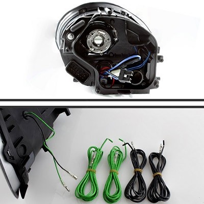 Koplampen Porsche Boxster 987 LED DRL look grijs