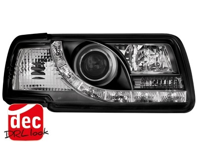 Koplampen Audi 80 B4 91-94 Devil Eyes DRL look zwart