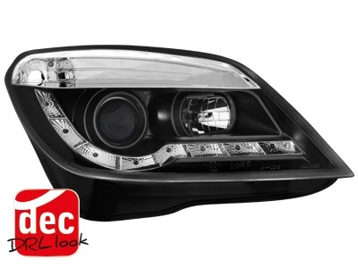 Koplampen Opel Astra H DRL look Devil Eyes zwart