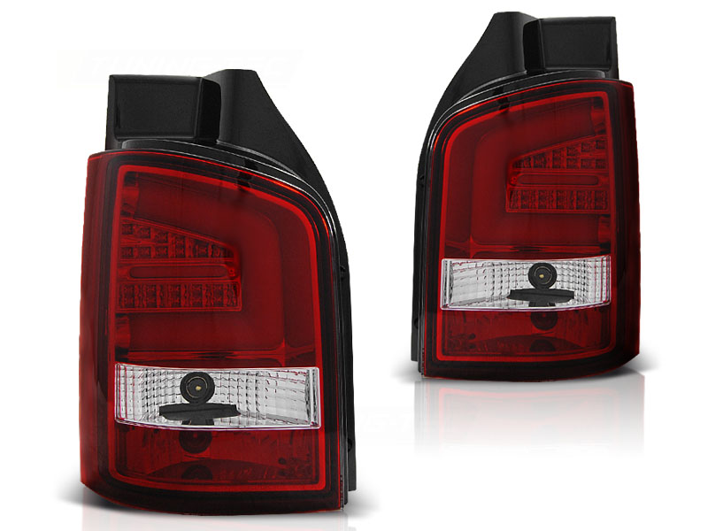 Achterlichten VW T5 Tube Led Bj. 03-10 Rood/Helder