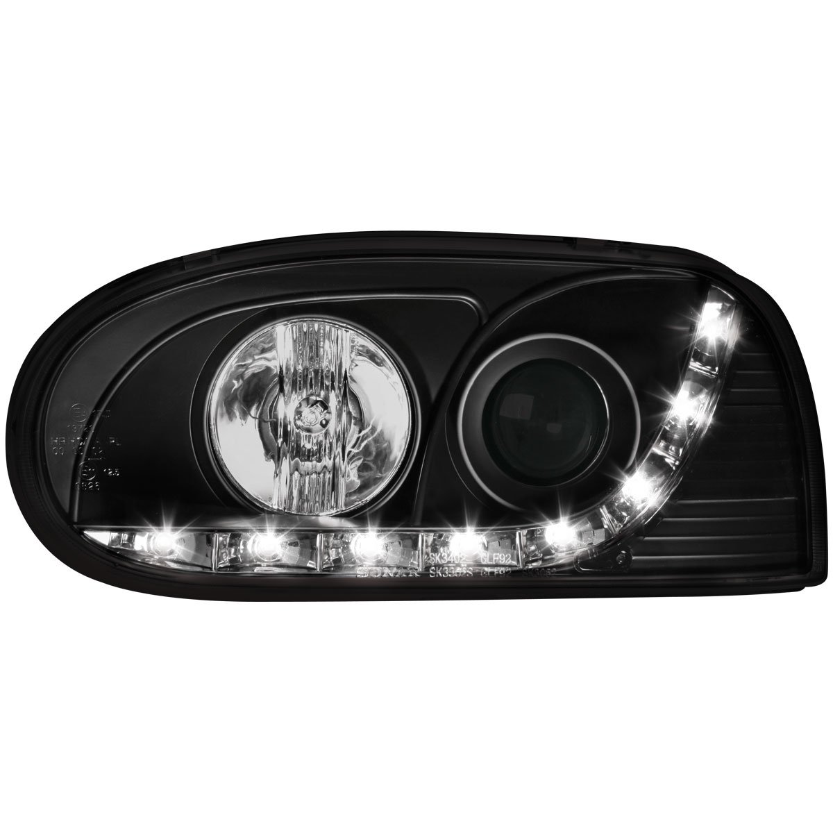 Koplampen VW Golf III 92-97 Devil Eyes real DRL LED Zwart