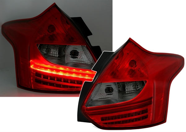 Achterlichten LED Ford Focus III 5-deurs 11-14 Rood/Smoke