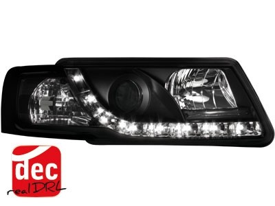 Koplampen VW Passat 3B 96-00 Devil Eyes real DRL LED Zwart