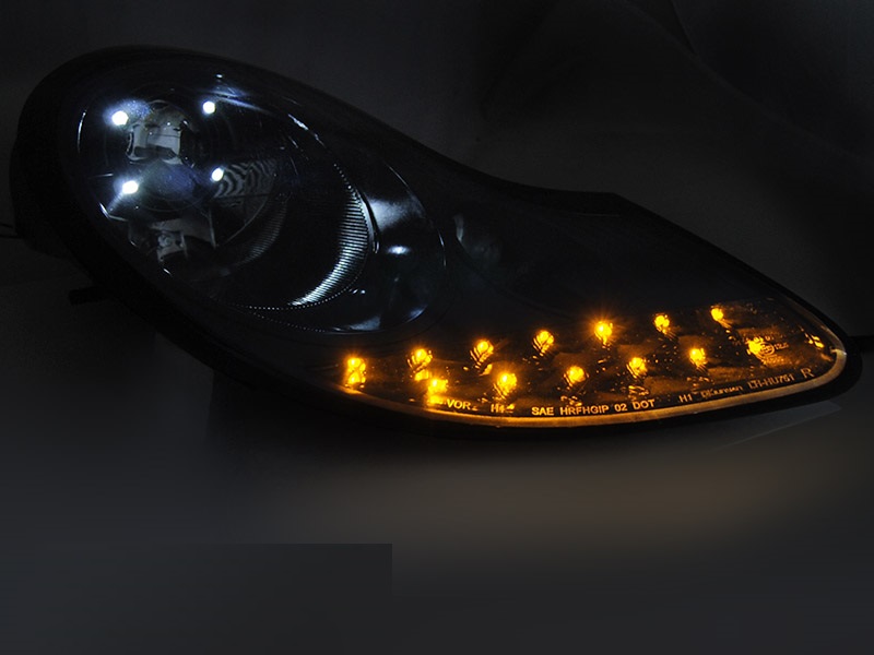 Koplampen Porsche 911 / 996 97-02 Boxster 986 LED glans zwart