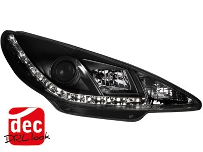 Koplampen Peugeot 206 99-07 Devil Eyes DRL look zwart