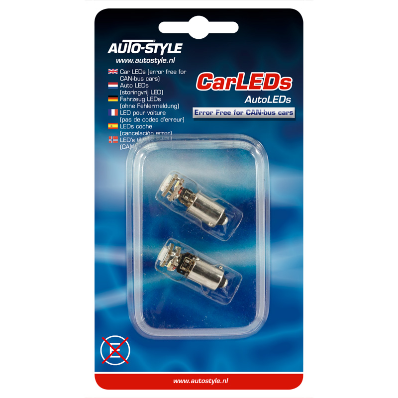 4Q BAX9S (H6) SMD Lampen 12V Xenon-Optiek Wit, set à 2 stuks, met CAN-bus ondersteuning