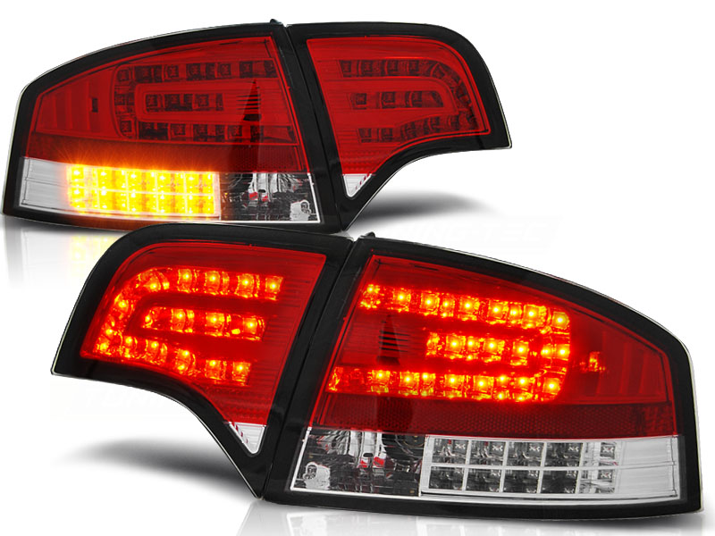 Achterlichten Audi A4, 04-07 limousine LED helder rood/wit