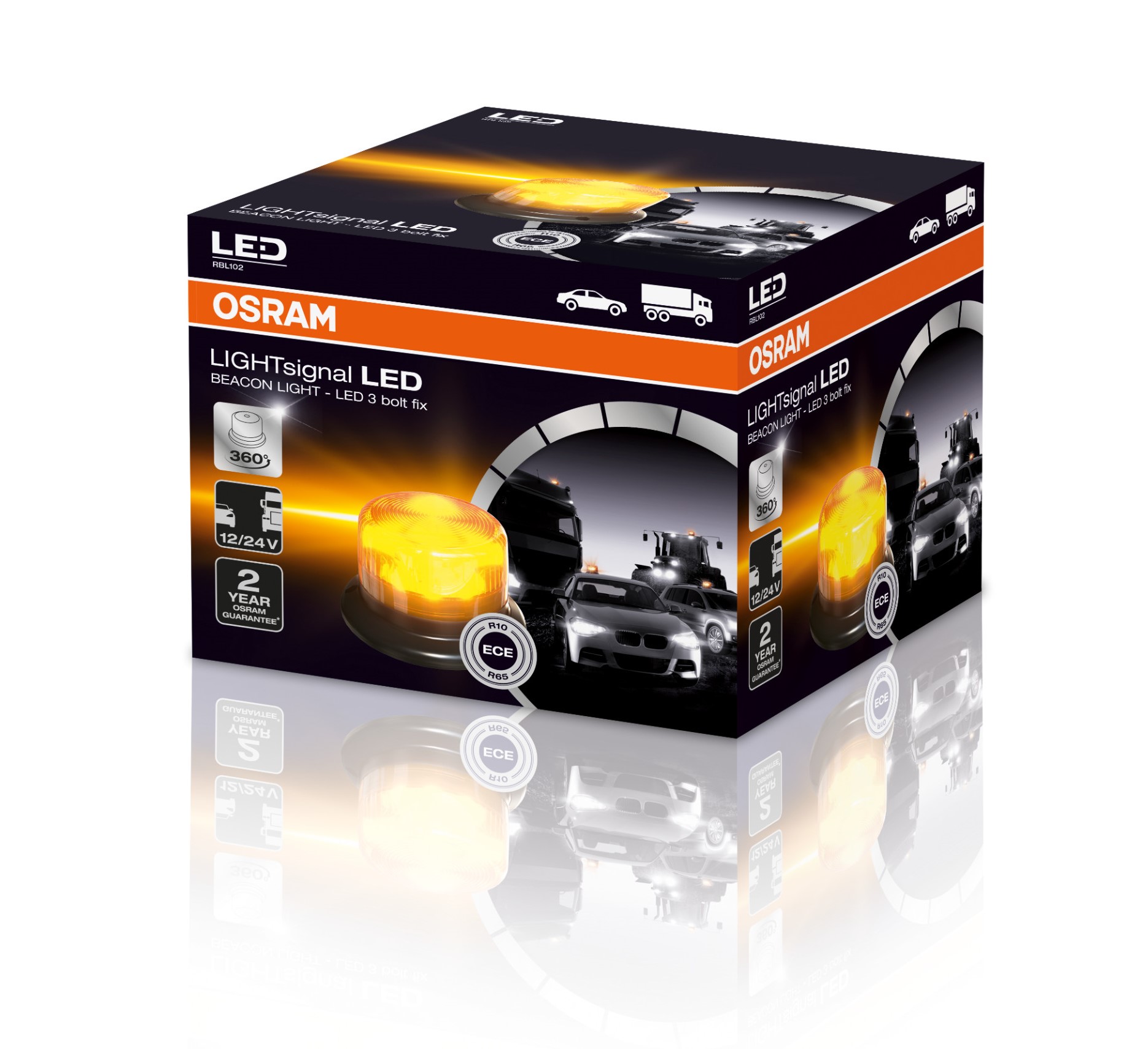 LICHTsignaal LED ZWAAILICHT LICHT 360° zwaailicht waarschuwingslicht 12&24V 1st. OSRAM