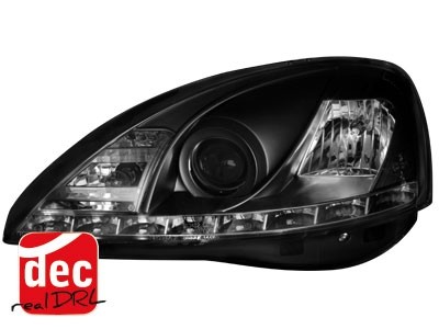 Koplampen Opel Corsa C 01-06 Devil Eyes real DRL LED Zwart