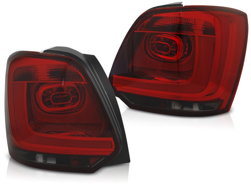 Achterlichten VW Polo 6R 09- Rood/Smoke LED Tube