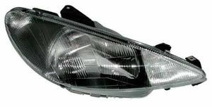 Koplampen Peugeot 206 98-02 H4 zwart