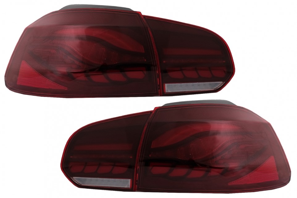 Achterlichten VW Golf VI 10/08- R-look Dynamic 3D LED Donker Rood