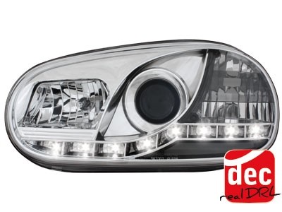 Koplampen VW Golf IV 98-02 Devil Eyes real DRL LED Chroom