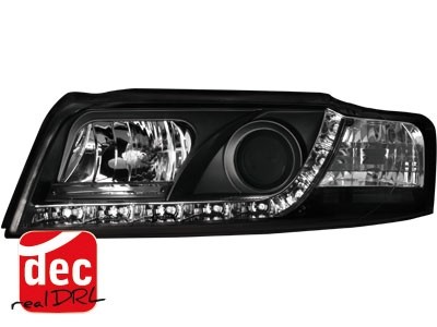 Koplampen Audi A4 8E 01-04 Devil Eyes real DRL LED Zwart