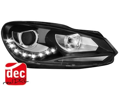 Koplampen VW Golf VI Xenon Look LED zwart