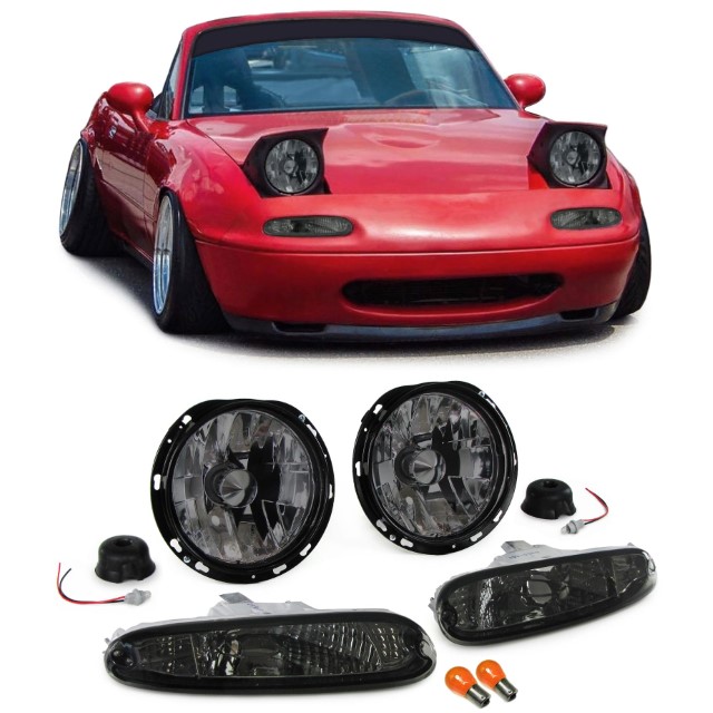 Mazda MX-5 NA 90-98 heldere koplampen incl knipperlichten Smoke