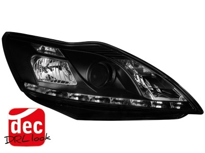 Koplampen ford focus 08-11 Devil Eyes DRL-look zwart