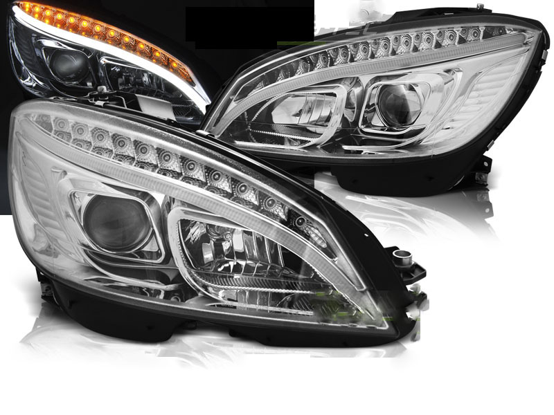 Koplampen Mercedes W204 07-10 Tube Chrome