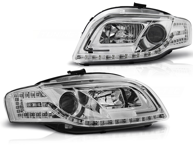 Koplampen Audi A4 8E B7 04-07 Tube LED chroom