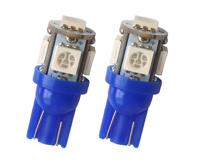 LED T10 W5W Lampjes 12v 5x SMD5050 Blauw