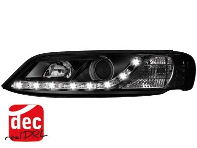 Koplampen Opel Vectra B 99-02 Devil Eyes real DRL LED Zwart