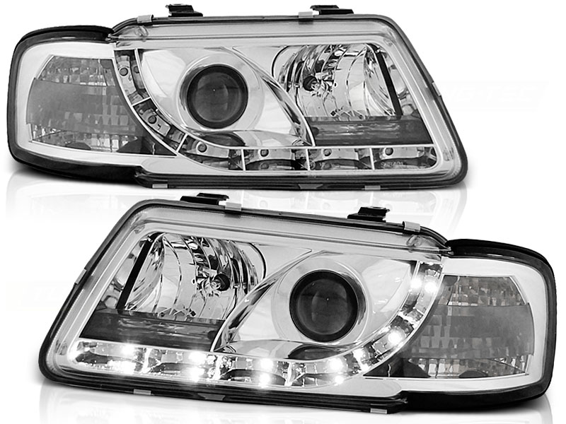 Koplampen Audi A3 8L 96-00 LED Devil Eyes DRL look Chroom