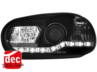 Koplampen VW Golf IV Devil Eyes DRL look zwart