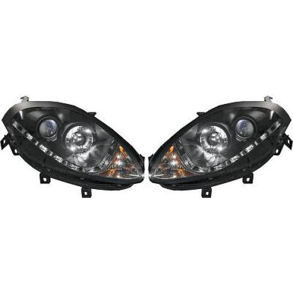 Koplampen Fiat Bravo 07-15 Echte DRL Zwart