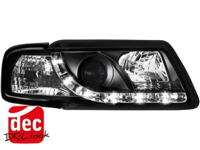 Koplampen Audi A3 8L LED Devil Eyes DRL look Zwart