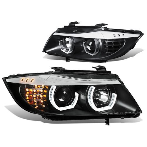 Koplampen BMW E90 E91 05-08 3D LED Angel eyes