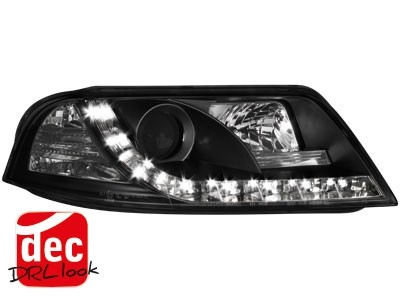 Koplampen VW Passat 3BG 00-04 Devil Eyes DRL look zwart