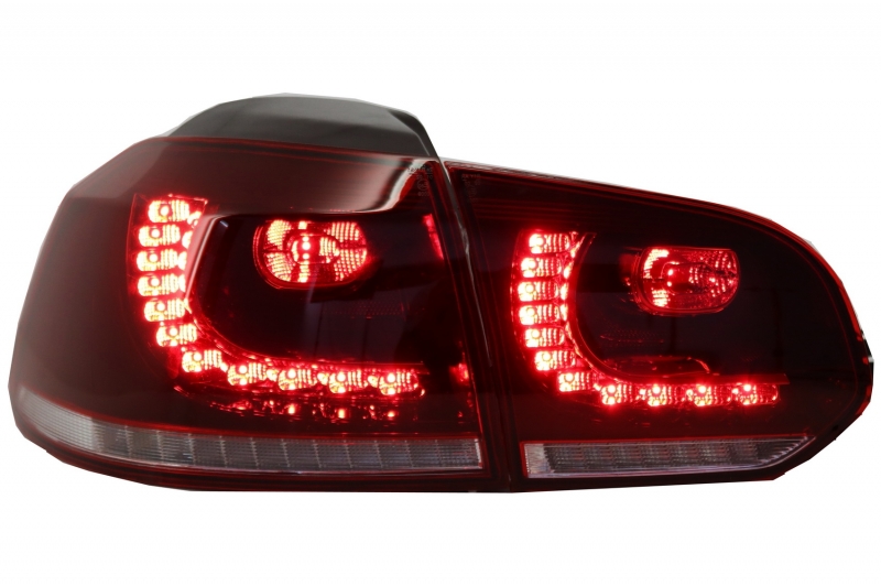 Achterlichten led VW Golf VI 10/08- R-look Dynamic LED Donker Rood