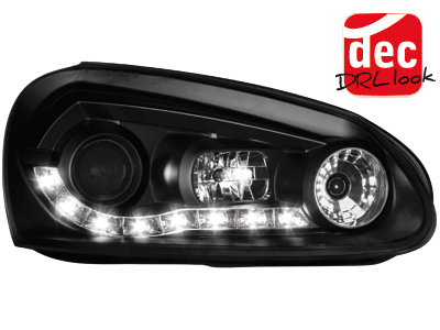 Koplampen VW Golf V Devil Eyes DRL look met ELR zwart