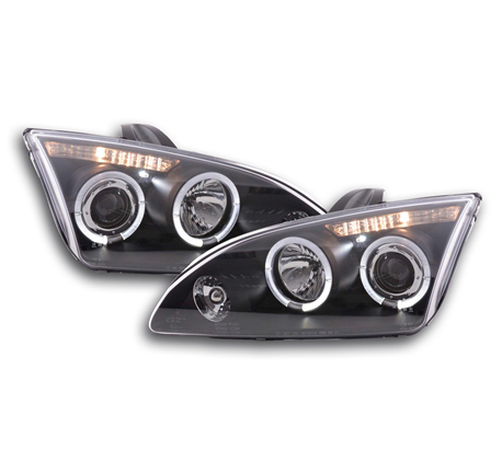 Koplampen Ford Focus 05-.. Angel Eyes zwart