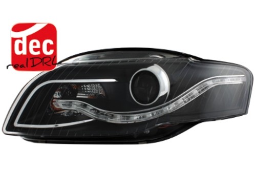 Koplampen Audi A4 B7 LED DRL-Look Zwart