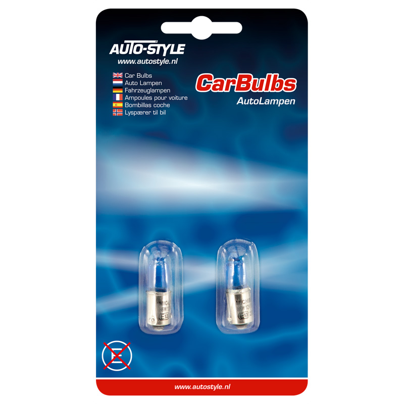 BAY9S (H6W) Lampen 6W/12V Super Wit, set à 2 stuks